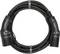 Coiled black electric vehicle charging cable with two connector plugs on each end.