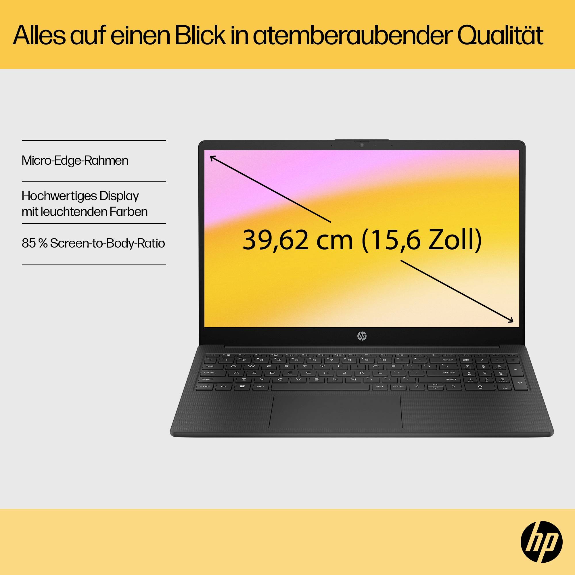 HP Laptop 15-fc0079ng 39.6 cm (15.6 inch) Full HDAMD Ryzen 75825U16 GB RAM512 GB SSD;German, QWERTZAMD;BlackBV8D6EA