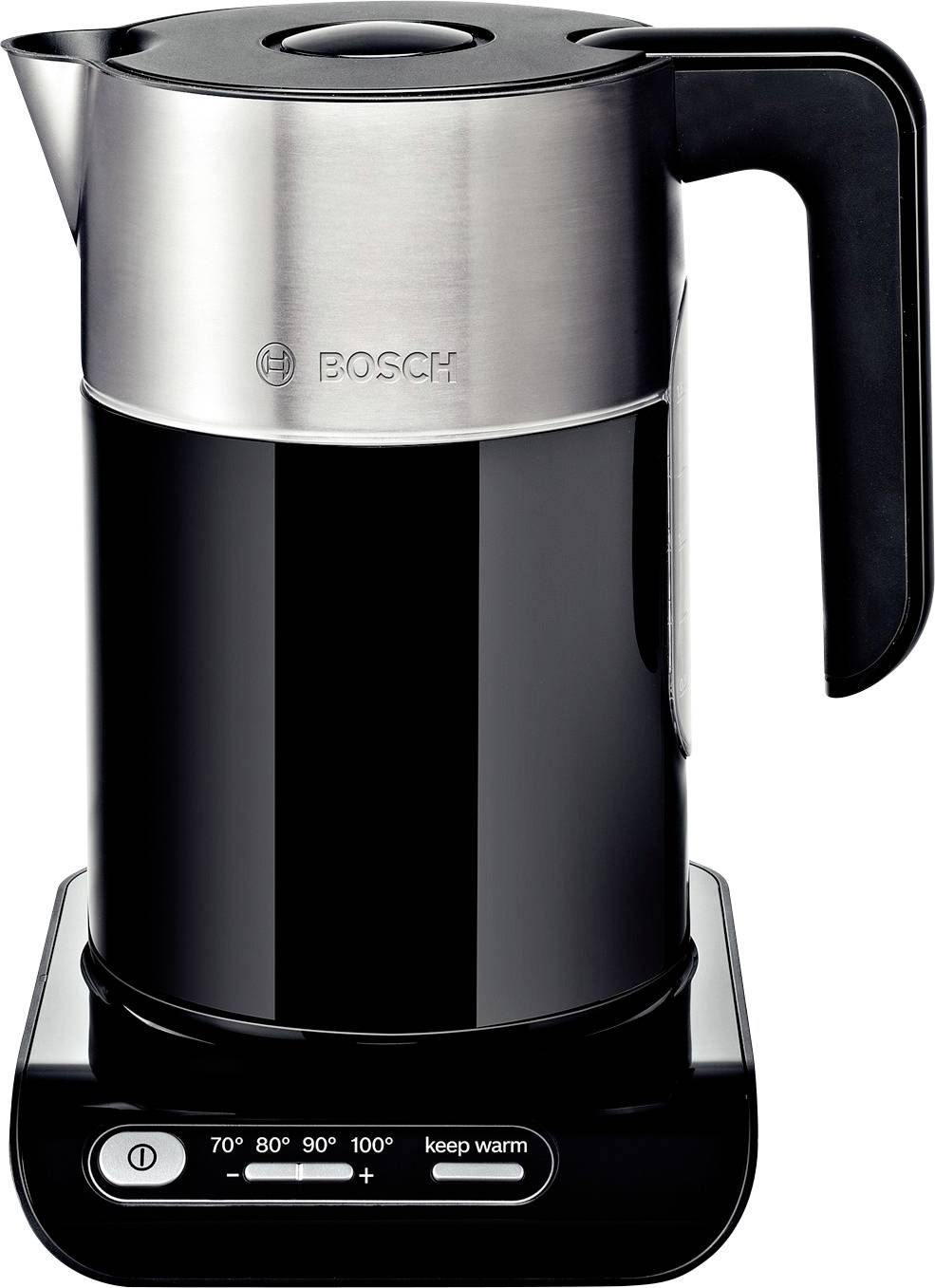 Bosch Wasserkocher 1,5L Styline schwarz Kettle Cool touch housing, Temperature pre-set, Window, Overheat protection Blac-0