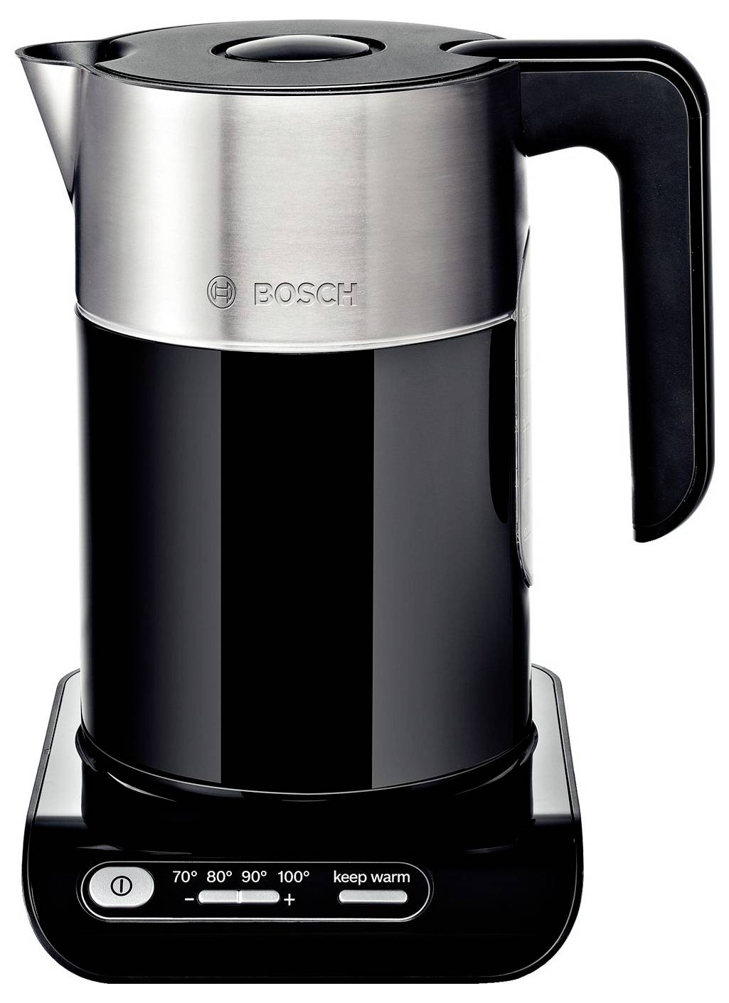 Bosch Wasserkocher 1,5L Styline schwarz Kettle Cool touch housing, Temperature pre-set, Window, Overheat protection Blac-1