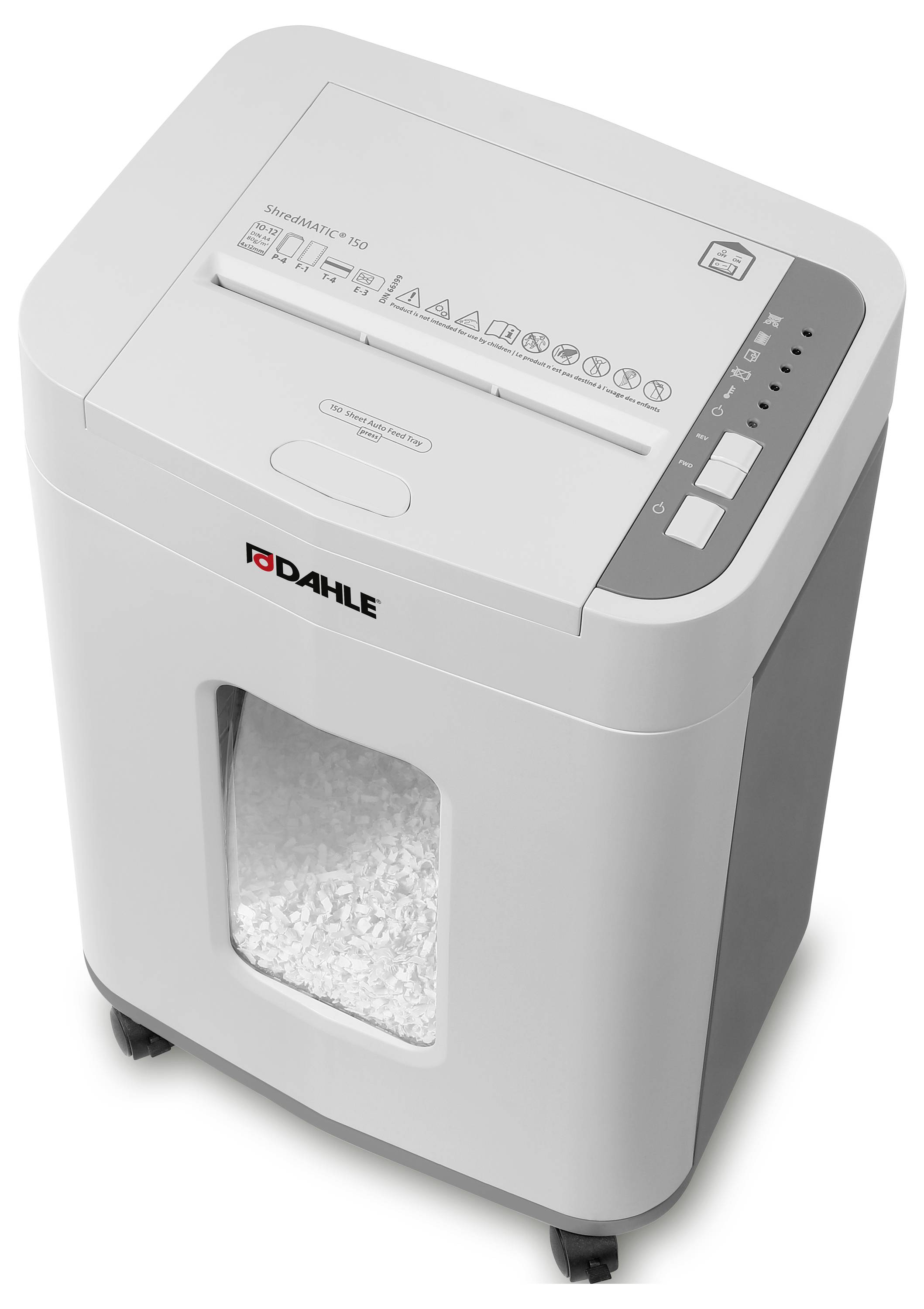 Dahle ShredMATIC 150 Document shredder Particle cut 4 x 12 mm P-4 24 l Also shreds Paper clips, Staples, Credit cards-3