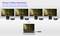 'Stream to Many Seamlessly' is displayed above four monitors connected wirelessly to a laptop, illustrating a multi-display setup for efficient streaming in business and education contexts.