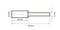 A technical drawing of a cylindrical object with a 50 mm length, 6 mm diameter ends, and a central section 16 mm long and 6 mm in diameter.