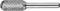 A cylindrical rotary file with a textured, crosscut pattern on the head, used for material shaping and grinding.