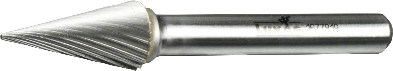 Conical metal cutting drill bit with spiral grooves, used for precise drilling and shaping in materials like wood, metal, or plastic.