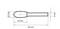A technical drawing of a cylindrical object with measurements: 65 mm long, 12 mm wide at one end, tapering to 8 mm at the other end.