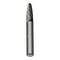 A cylindrical metal tool with a tapered, textured end, resembling a rotary file or burr used for cutting, shaping, or grinding materials.