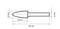 Line drawing of a cylindrical object with tapered end. Dimensions: 50 mm long, 6 mm diameter; taper begins at 18 mm from tip.