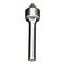 A silver metal cutting tool with a pointed, toothed edge, used for drilling or engraving, on a white background.