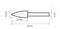 A technical drawing of a bullet-shaped object with measurements: 65 mm long, 25 mm wide at the base, tapering to 12 mm wide, and a shaft width of 6 mm.