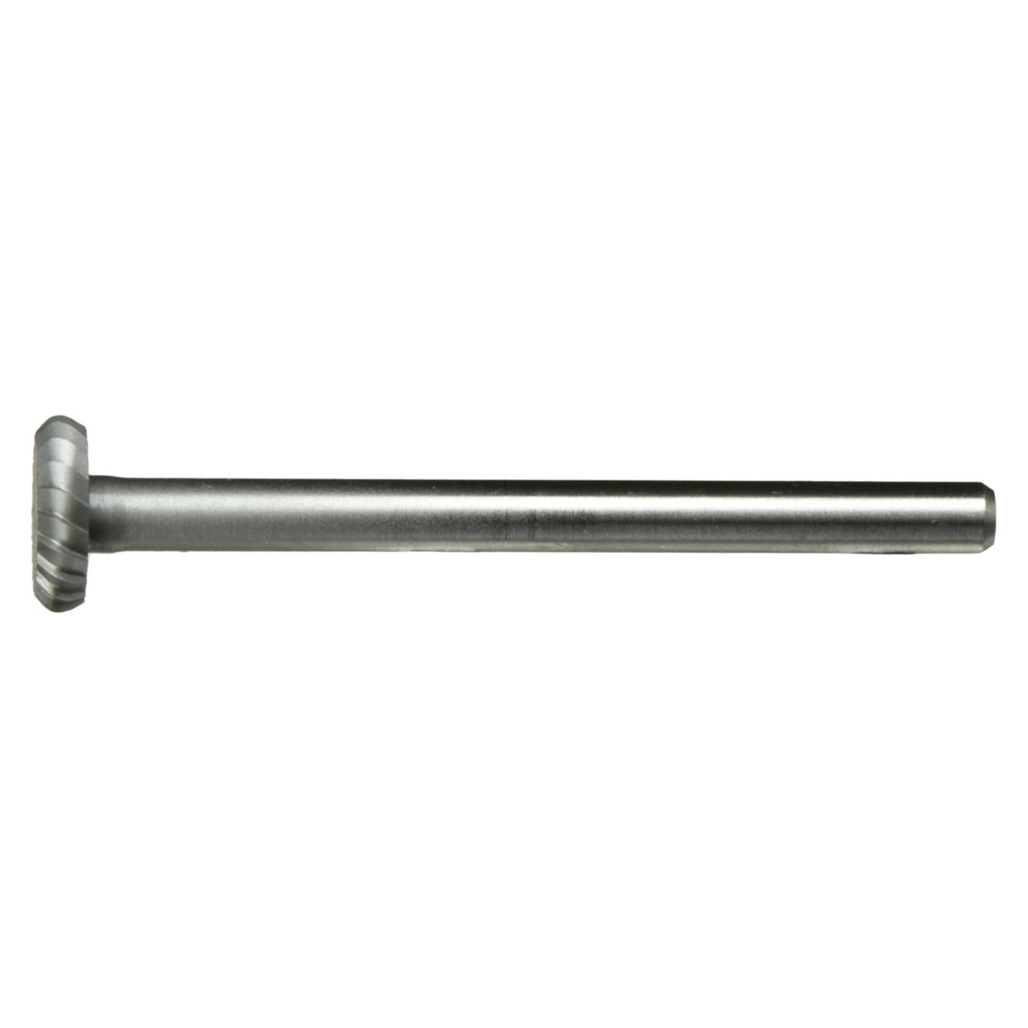 A metal pin with a ridged head, commonly used in mechanical assemblies for securing components or as a pivot point.