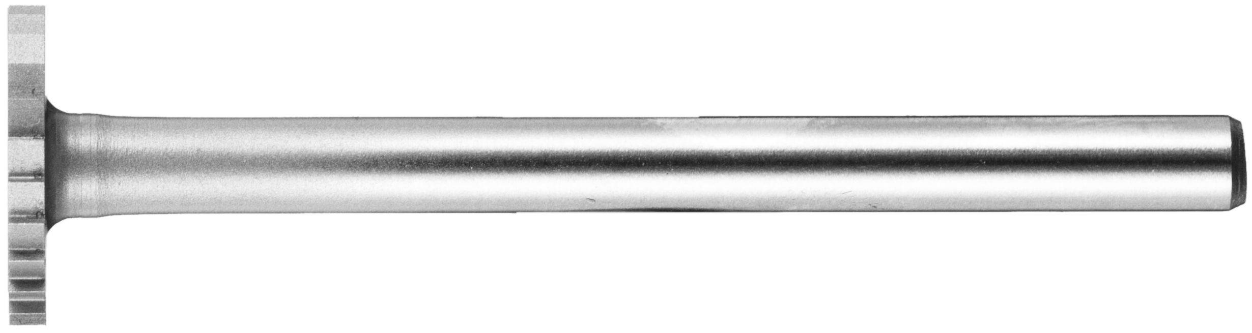 A metallic cylindrical rod with a flange on one end, possibly a part for mechanical or industrial use.