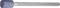 A cylindrical metal tool with a blue abrasive tip, used for grinding or shaping materials.