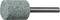 A cylindrical grinding stone with a textured, abrasive surface is attached to a metal shank. It’s used for sharpening or smoothing tasks.