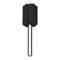 A cylindrical abrasive tool with a metallic handle, used for polishing or grinding surfaces.