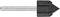 A metal countersink drill bit with a three-flute design for making conical holes.