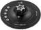 A black grinding disc labeled 'Lukas' with a central metal hub and teeth around the edge. It shows safety icons and text 'max. 7,600 min'.