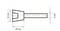 Diagram of a cylindrical rod attached to a triangular head; dimensions labeled as 32 mm height, 29 mm width, and 6 mm diameter.