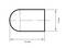 'Diagram of a rounded rectangle with a semicircular end. Dimensions are 11 mm in width and 5 mm in height.'