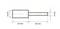 A technical drawing of a stepped shaft with two segments: one 10 mm long and 8 mm wide, the other 30 mm long and 3 mm wide.