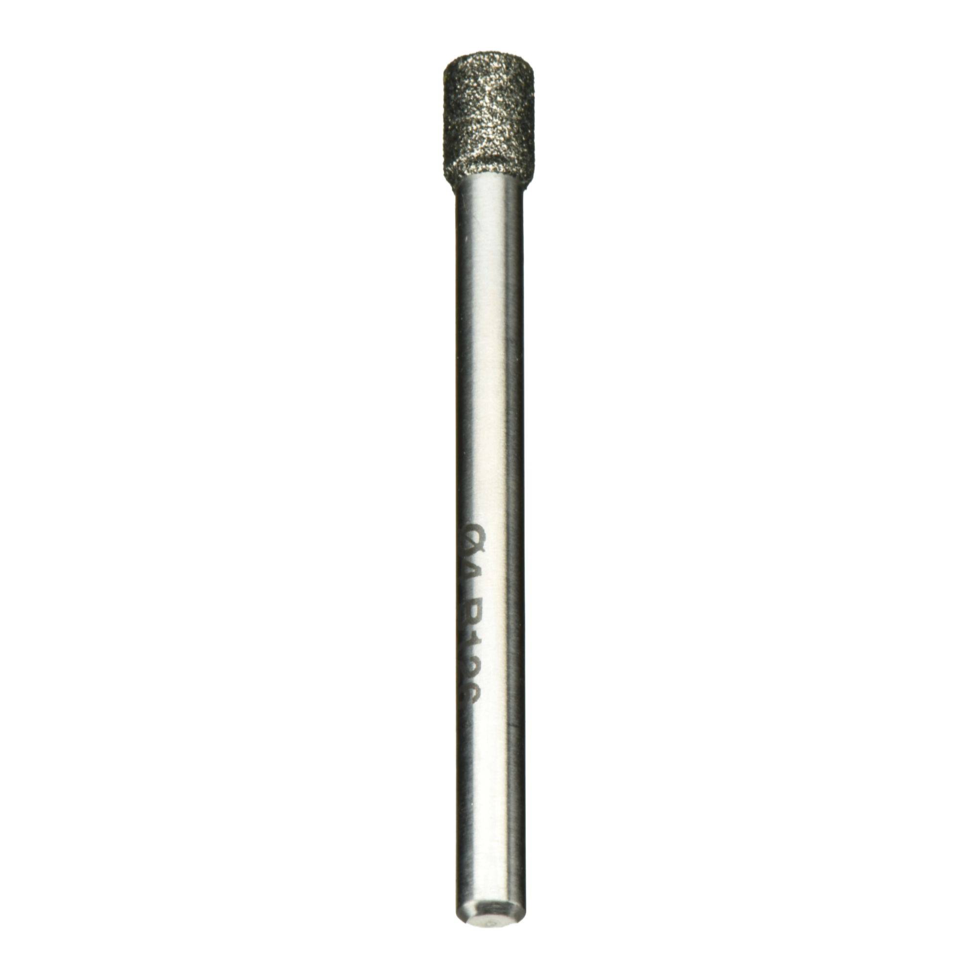 'A cylindrical grinding bit with a textured, abrasive tip, suitable for precise metal or woodwork detailing.'