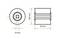 Technical drawing of a spool with dimensions: diameter 19 mm, height 100 mm, middle width 50 mm. End view and side view shown.