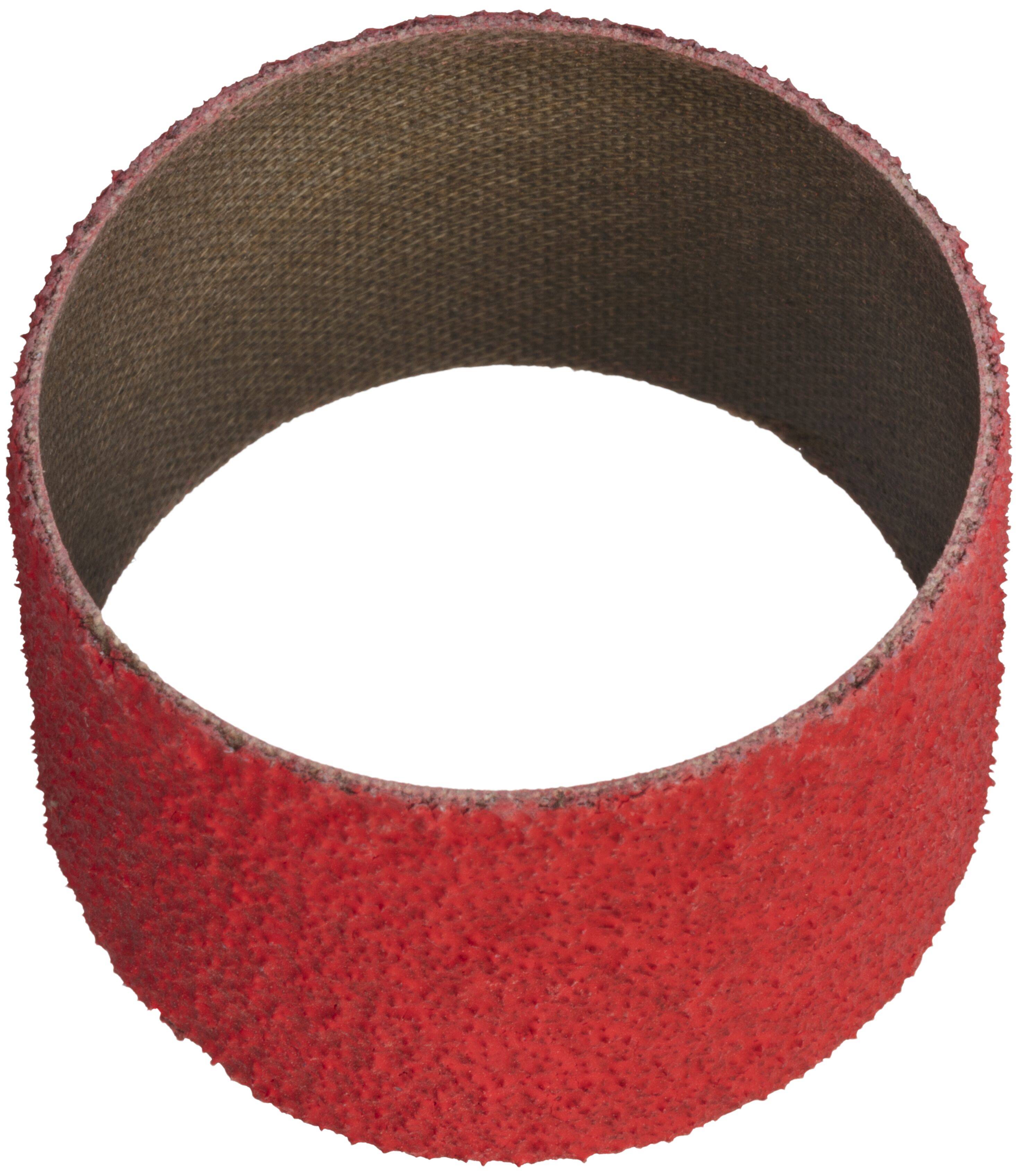 A red cylindrical sanding drum used for shaping and smoothing materials.