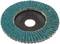 'Steel Core Zirconia Flap Disc,' a circular abrasive tool with layered sanding flaps, used for grinding and finishing metal surfaces.