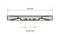 Cross-section diagram of a structure, 115 mm wide, with a central section measuring 22.23 mm, featuring a textured top and bottom.