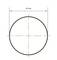 Circle diagram labeled '25 mm' with crosshairs and horizontal arrow indicating diameter.