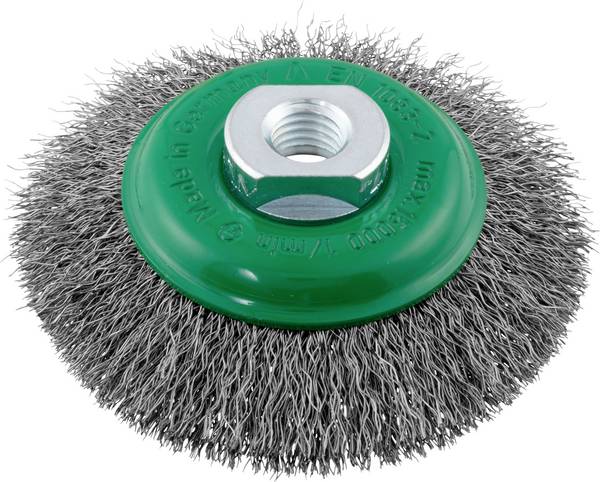 LUKAS-ERZETT BKVW stainless steel cone brush, for 100x12 mm, corrugated angle grinder BKVW 10012 M14 VA A350610012213 1 pc(s)
