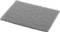 A gray, rectangular abrasive scouring pad with a textured surface lying flat.