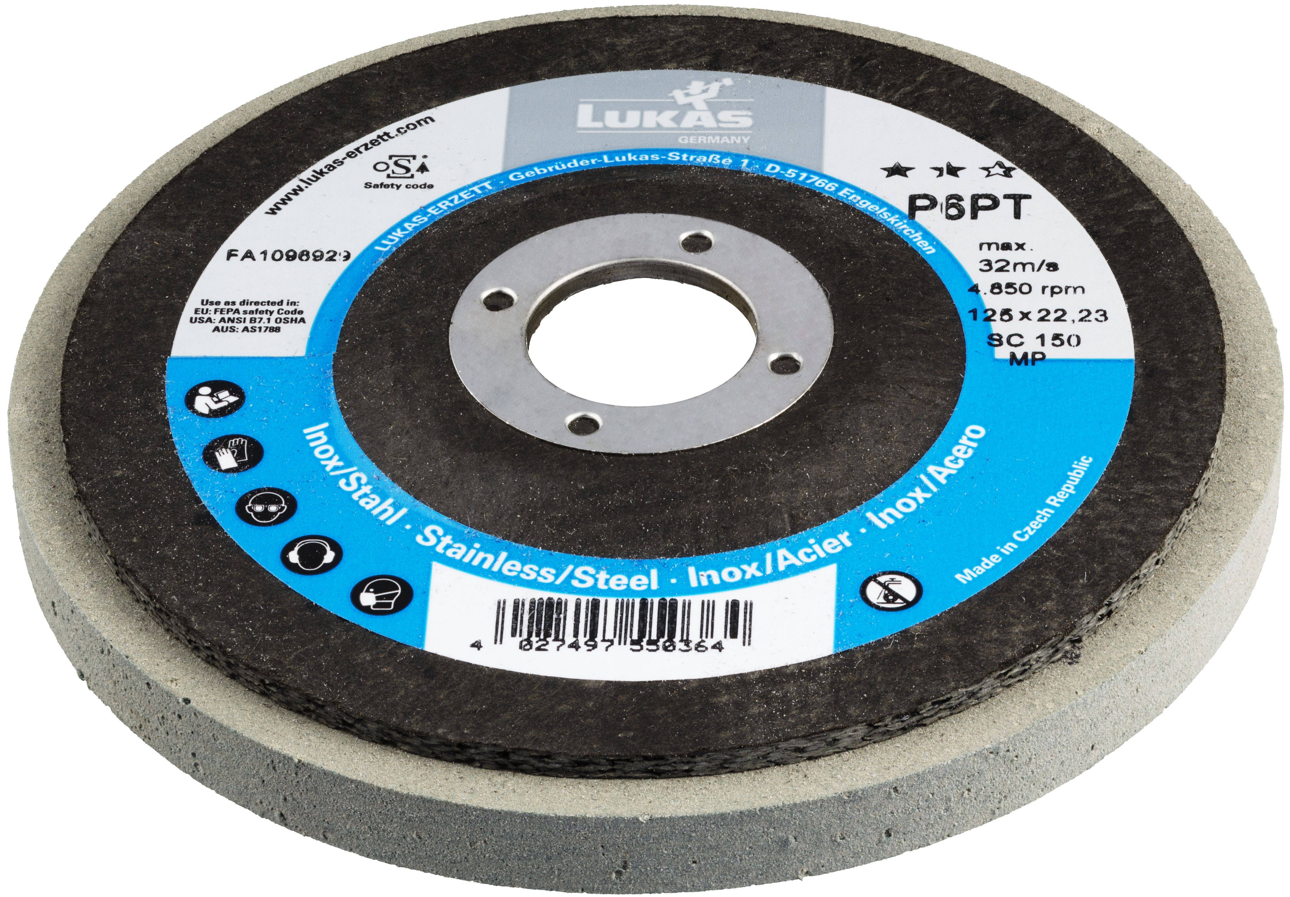 LUKAS-ERZETT A671612515014 Polishing disc P6PT Ø 125 mm Medium | Korn 150 | for angle grinder flat silicon carbide-3