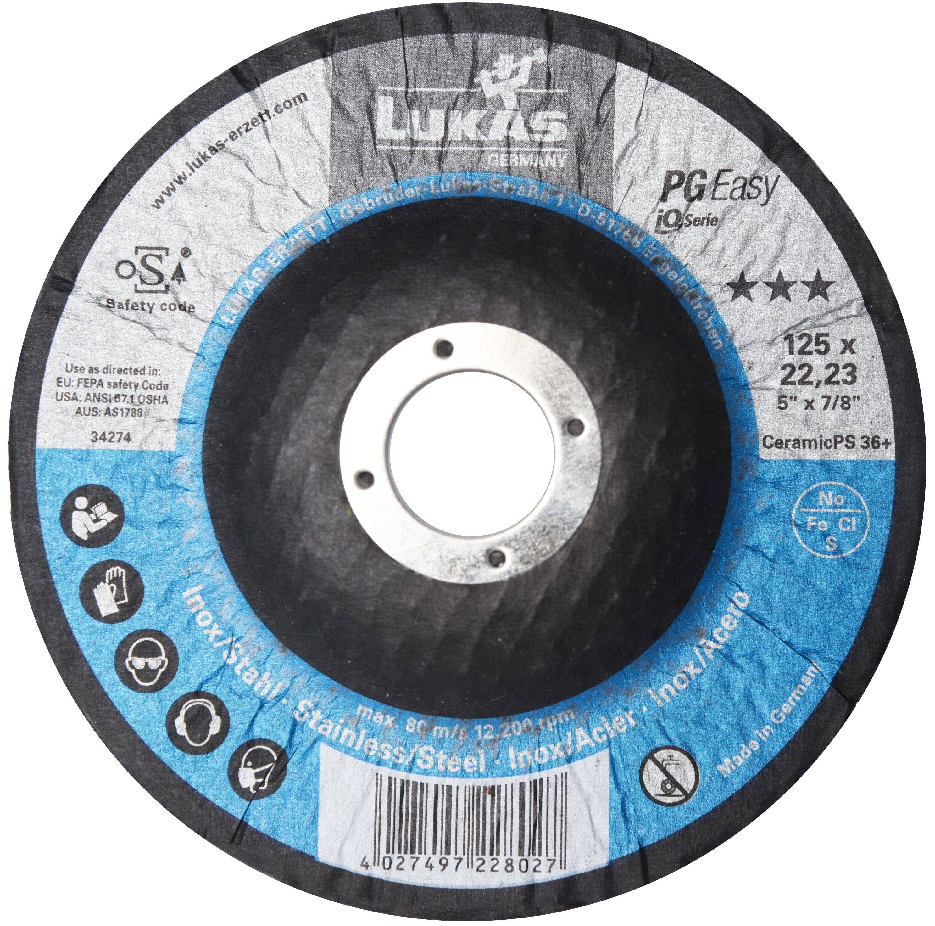 LUKAS-ERZETT A67651250360799 Grinding disc set Diameter 125 mm Grit size=36 10 pc(s)-3