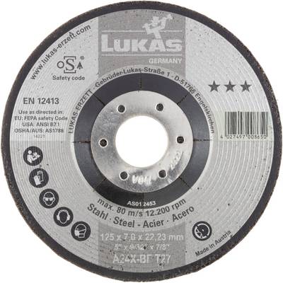 LUKAS-ERZETT AS012451V9802 T27 115x7,0x22,23 Grinding disc Diameter 115 mm Bore diameter 22.23 mm Steel 10 pc(s)-0