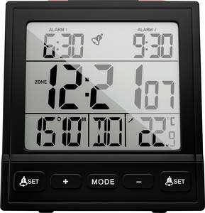Mebus  25581    Alarm clock  Black  Alarm times 2    2 time settings
