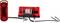 'Red LED trailer lights with wiring and mounting brackets, including a rectangular light and a smaller oval light.'