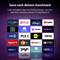 Icons of various streaming services like Prime Video, Netflix, Disney+, and YouTube are displayed, suggesting app availability and customization.
