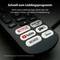 A remote control showing streaming service buttons like Netflix, Prime Video, and YouTube for quick access to favorite apps.