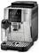 De'Longhi Magnifica Start coffee machine with silver finish, touchscreen controls, milk frother, and drip tray.