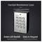 Metal keypad with numbers 0-9, green LED backlit for night viewing. Promotes data security with all info saved in the keypad.