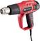 Red and black heat gun with a barrel and a handle, used for applying heat in DIY projects.