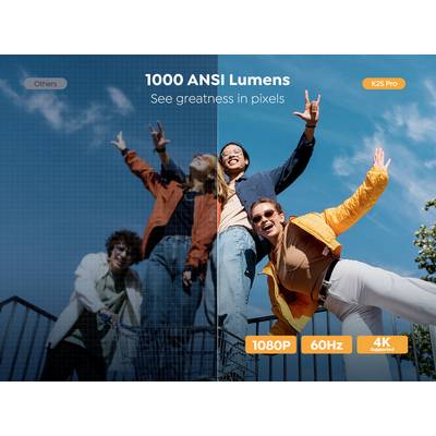 Yaber Projector K2S Pro LCD 800 ANSI lumen 1920 x 1080 Full HD Smart System, integrated apps, Smart-TV dongle, Full HD, -8