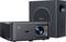 'Yaber' home projector and speaker system with JBL sound, featuring sleek black design and prominent lens for enhanced audio-visual experience.