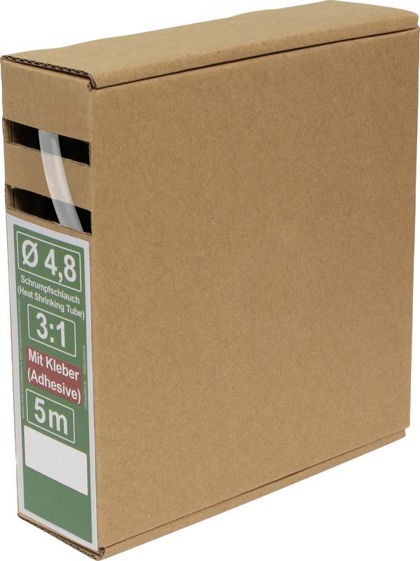 Quadrios 25CA499 Heatshrink + adhesive Transparent 4.8 mm 1.6 mm Shrinkage:3:1 5 m