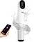 Smart sous vide cooker with digital display and smartphone control, water splash design.