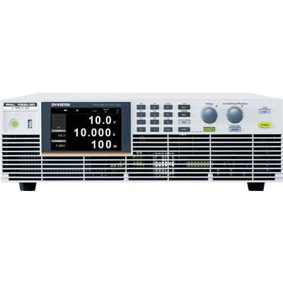 A laboratory power supply device displaying '10.0V', '10.000A', and '100W' on the digital screen, with buttons and control knobs on the right.