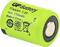 'A green GP Battery, size 17AAAH, 1.2V, 170mAh, made in China, with recycling and disposal icons, Ni-MH type.'