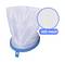 A white mesh filter bag with a blue rim, featuring a circular zoomed-in section showing the 300 mesh pattern in detail.