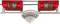 'A rear light assembly with two rectangular red lights and a central mounting bracket, used for vehicles or trailers.'